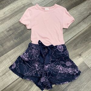 Victoria's Secret short & Light Pink Ribbed Top